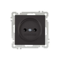 Розетка 1-ая (скрытая, без рамки, б/з, шторки) черная, DARIA, MUTLUSAN