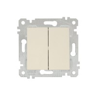 Выключатель 2-клав. (скрытый, без рамки, винт. зажим) кремовый, RITA, MUTLUSAN