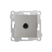 Розетка телевиз. 1-ая (скрытая, без рамки, с/з, 11dB, переходная) титан, RITA, MUTLUSAN Розетка телевиз. 1-ая (скрытая, без рамки, с/з, 11dB, переходная) титан, RITA, MUTLUSAN