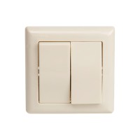 Выключатель 2-клав. (скрытый, пруж. зажим) кремовый, DARIA, MUTLUSAN Выключатель 2-клав. (скрытый, пруж. зажим) кремовый, DARIA, MUTLUSAN