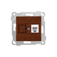 Розетка телефонная 1хRJ12 (скрытая, без рамки) орех, RITA, MUTLUSAN Розетка телефонная 1хRJ12 (скрытая, без рамки) орех, RITA, MUTLUSAN