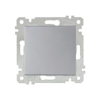 Выключатель 1-клав. (скрытый, без рамки, пруж. зажим) серебро, RITA, MUTLUSAN