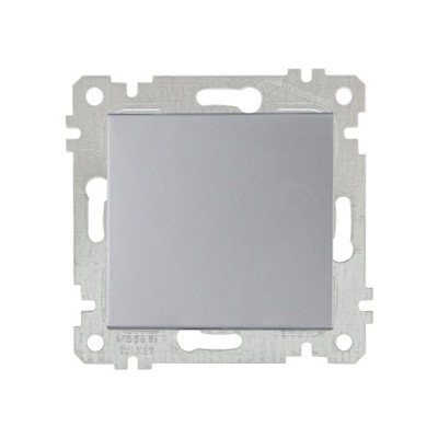 Выключатель 1-клав. (скрытый, без рамки, пруж. зажим) серебро, RITA, MUTLUSAN