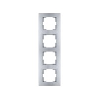 Рамка 4-ая вертикальная серебро, RITA, MUTLUSAN