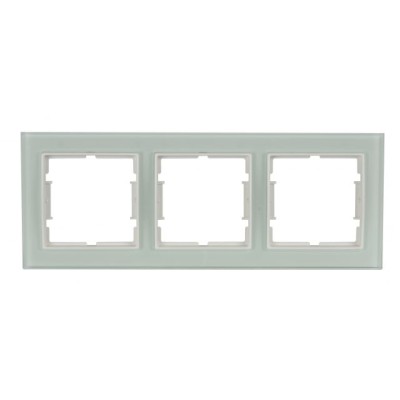 Рамка 3-ая горизонтальная белое стекло ELITRA, MUTLUSAN