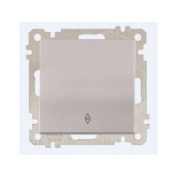 Выключатель проходной 1-клав. (скрытый, без рамки, пруж. зажим) серебро, DARIA, MUTLUSAN