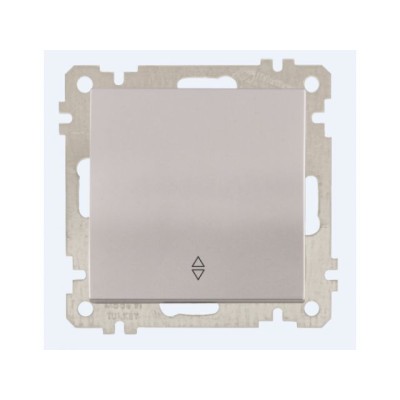 Выключатель проходной 1-клав. (скрытый, без рамки, пруж. зажим) серебро, DARIA, MUTLUSAN