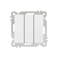 Выключатель 3-клав. (скрытый, винт. зажим) белый, ELITRA, MUTLUSAN Выключатель 3-клав. (скрытый, винт. зажим) белый, ELITRA, MUTLUSAN