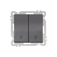 Выключатель проходной 2-клав. (скрытый, винт. зажим) дымчатый, ELITRA, MUTLUSAN Выключатель проходной 2-клав. (скрытый, винт. зажим) дымчатый, ELITRA, MUTLUSAN