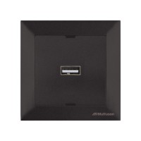 Розетка 1-ая USB (скрытая) черная, DARIA, MUTLUSAN Розетка 1-ая USB (скрытая) черная, DARIA, MUTLUSAN