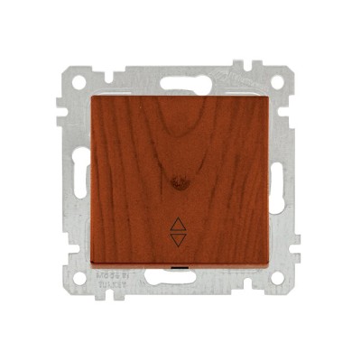 Выключатель проходной 1-клав. (скрытый, без рамки, винт. зажим) вишня, RITA, MUTLUSAN