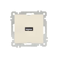 Розетка 1-ая USB (скрытая, без рамки) кремовая, DARIA, MUTLUSAN Розетка 1-ая USB (скрытая, без рамки) кремовая, DARIA, MUTLUSAN