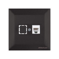 Розетка телефонная 1хRJ12 (скрытая) черная, DARIA, MUTLUSAN