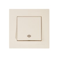 Выключатель 1-клав. (c подсветкой, скрытый, пруж. зажим) кремовый, RITA, MUTLUSAN Выключатель 1-клав. (c подсветкой, скрытый, пруж. зажим) кремовый, RITA, MUTLUSAN