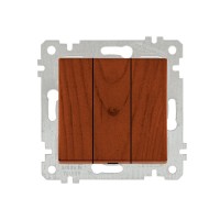 Выключатель 3-клав. (скрытый, без рамки, винт. зажим) вишня, RITA, MUTLUSAN