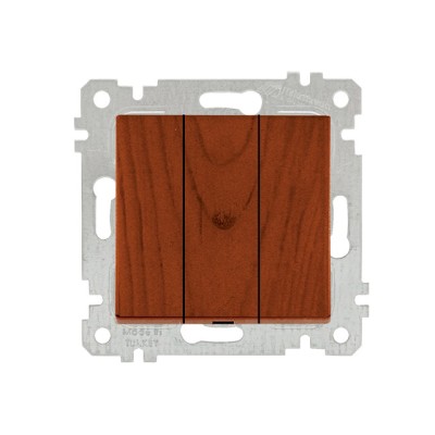 Выключатель 3-клав. (скрытый, без рамки, винт. зажим) вишня, RITA, MUTLUSAN