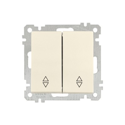 Выключатель проходной 2-клав. (скрытый, без рамки, винт. зажим) кремовый, DARIA, MUTLUSAN