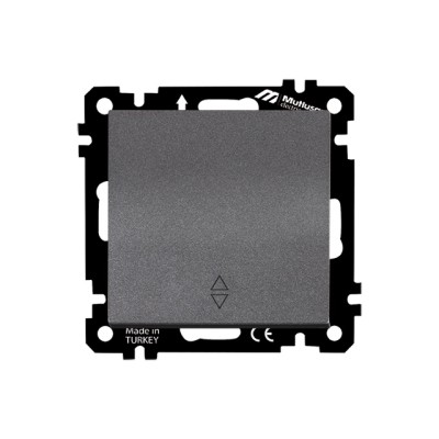 Выключатель проходной 1-клав. (скрытый, без рамки, винт. зажим) дымчатый,, DARIA, MUTLUSAN