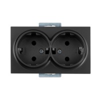 Розетка 2-ая (скрытая,с/з, керамика) дымчатая, DARIA, MUTLUSAN