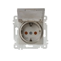 Розетка 1-ая (скрытая, без рамки, с/з, шторки, с крышкой) титан, RITA, MUTLUSAN Розетка 1-ая (скрытая, без рамки, с/з, шторки, с крышкой) титан, RITA, MUTLUSAN