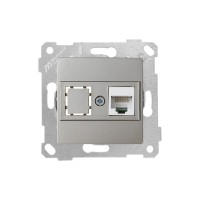 Розетка компьютерная 1xRJ45 (Cat5e, скрытая, без рамки) титан, RITA, MUTLUSAN Розетка компьютерная 1xRJ45 (Cat5e, скрытая, без рамки) титан, RITA, MUTLUSAN