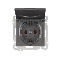 Розетка 1-ая (скр, б/рамки, с/з, шторки, с/крыш) дымч. CANDELA (DARIA), MUTLUSAN