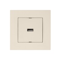 Розетка 1-ая USB (скрытая, горизонт.) кремовая, RITA, MUTLUSAN Розетка 1-ая USB (скрытая, горизонт.) кремовая, RITA, MUTLUSAN