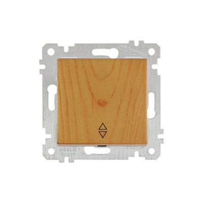 Выключатель проходной 1-клав. (скрытый, без рамки, винт. зажим) дуб, RITA, MUTLUSAN
