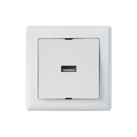 Розетка 1-ая USB (скрытая, горизонт.) белая, DARIA, MUTLUSAN Розетка 1-ая USB (скрытая, горизонт.) белая, DARIA, MUTLUSAN