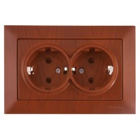 Розетка 2-ая (скрытая,с/з, керамика) вишня, DARIA, MUTLUSAN