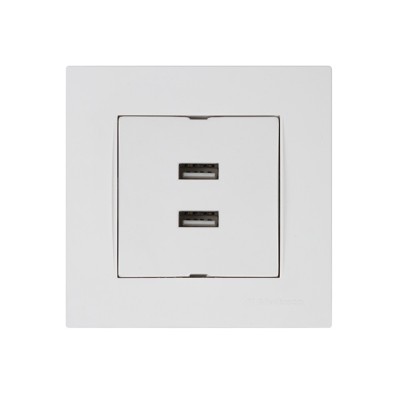 Розетка компьютерная 2хUSB (скрытая, горизонт.) белая, RITA, MUTLUSAN