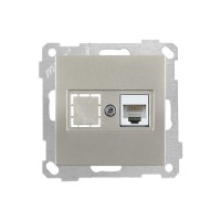 Розетка компьютерная 1xRJ45 (Cat5e, скрытая, без рамки) титан, DARIA, MUTLUSAN Розетка компьютерная 1xRJ45 (Cat5e, скрытая, без рамки) титан, DARIA, MUTLUSAN