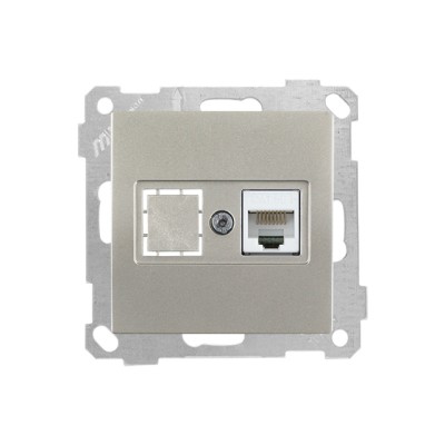 Розетка компьютерная 1xRJ45 (Cat5e, скрытая, без рамки) титан, DARIA, MUTLUSAN