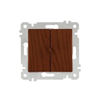 Выключатель 2-клав. (скрытый, без рамки, винт. зажим) орех, RITA, MUTLUSAN Выключатель 2-клав. (скрытый, без рамки, винт. зажим) орех, RITA, MUTLUSAN