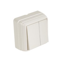 Выключатель 2-клав. (открытый) кремовый, BRON, MUTLUSAN Выключатель 2-клав. (открытый) кремовый, BRON, MUTLUSAN