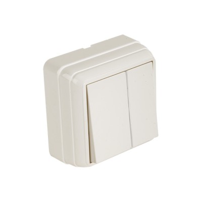 Выключатель 2-клав. (открытый) кремовый, BRON, MUTLUSAN