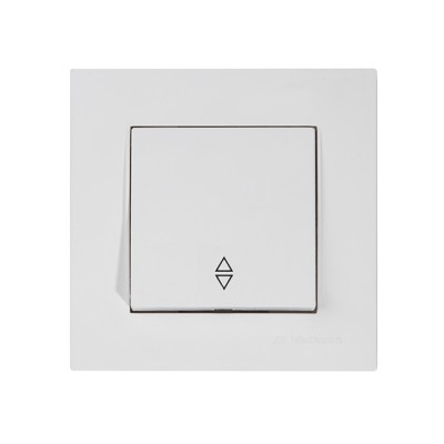Выключатель проходной 1-клав. (скрытый, пруж. зажим) белый, RITA, MUTLUSAN
