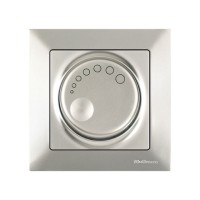 Выключатель поворотный (диммер) (скрытый, винт. зажим, 1000Вт) титан, DARIA, MUTLUSAN