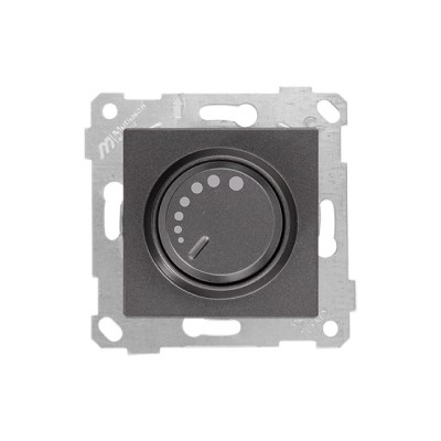 Выключатель поворотный (диммер) (скрытый, без рамки, винт. зажим, 1000Вт) дымчатый, RITA, MUTLUSAN