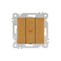 Выключатель 3-клав. (скрытый, без рамки, винт. зажим) дуб, RITA, MUTLUSAN Выключатель 3-клав. (скрытый, без рамки, винт. зажим) дуб, RITA, MUTLUSAN