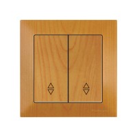 Выключатель проходной 2-клав. (скрытый, пруж. зажим) дуб, DARIA, MUTLUSAN Выключатель проходной 2-клав. (скрытый, пруж. зажим) дуб, DARIA, MUTLUSAN