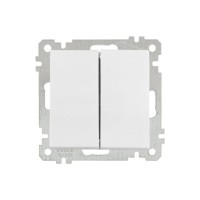 Выключатель 2-клав. (скрытый, винт. зажим) белый, ELITRA, MUTLUSAN Выключатель 2-клав. (скрытый, винт. зажим) белый, ELITRA, MUTLUSAN