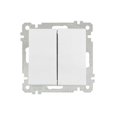 Выключатель 2-клав. (скрытый, винт. зажим) белый, ELITRA, MUTLUSAN