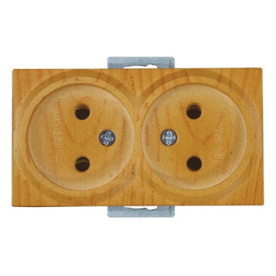 Розетка 2-ая (скрытая, б/з) дуб, RITA, MUTLUSAN