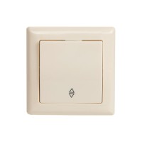 Выключатель проходной 1-клав. (скрытый, винт. зажим) кремовый, DARIA, MUTLUSAN