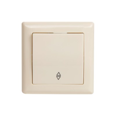 Выключатель проходной 1-клав. (скрытый, винт. зажим) кремовый, DARIA, MUTLUSAN