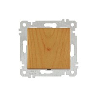 Выключатель 1-клав. двухполюсный (скрытый, без рамки, пруж. зажим) дуб, RITA, MUTLUSAN