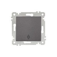 Выключатель проходной 1-клав. (скрытый, без рамки, винт. зажим) дымчатый,, RITA, MUTLUSAN