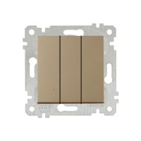 Выключатель 3-клав. (скрытый, без рамки, винт. зажим) золото, RITA, MUTLUSAN Выключатель 3-клав. (скрытый, без рамки, винт. зажим) золото, RITA, MUTLUSAN