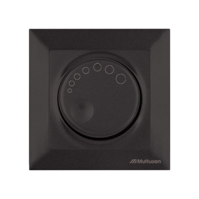 Выключатель поворотный (диммер) (скрытый, винт. зажим, 1000Вт) черный, DARIA, MUTLUSAN